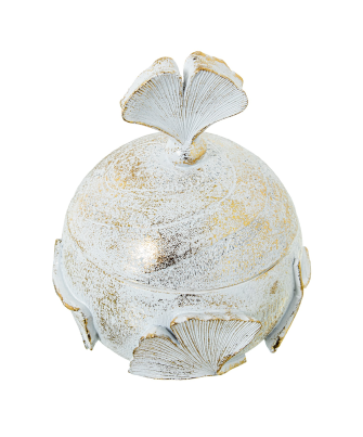 Joyero Resina Blanca/dorada Ø10,5x13cm