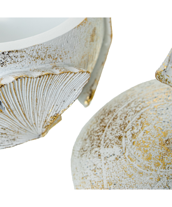 Joyero Resina Blanca/dorada Ø10,5x13cm