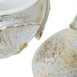 Joyero Resina Blanca/dorada Ø10,5x13cm