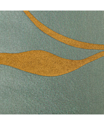 Cojín Lena Terciopelo Verde/Oro