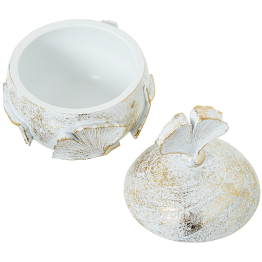 Joyero Resina Blanca/dorada Ø10,5x13cm