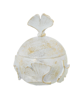 Joyero Resina Blanca/dorada Ø10,5x13cm