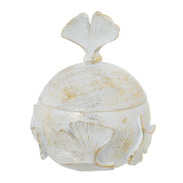 Joyero Resina Blanca/dorada Ø10,5x13cm