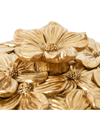 Joyero Resina Dorado Ø10x7,5cm