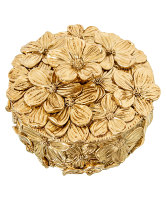 Joyero Resina Dorado Ø10x7,5cm