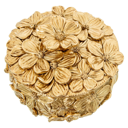 Joyero Resina Dorado Ø10x7,5cm