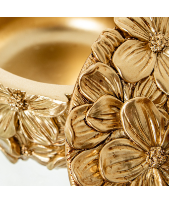 Joyero Resina Dorado Ø10x7,5cm