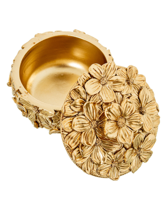 Joyero Resina Dorado Ø10x7,5cm