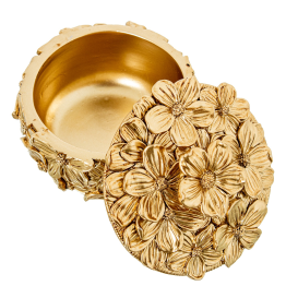 Joyero Resina Dorado Ø10x7,5cm