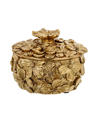 Joyero Resina Dorado Ø10x7,5cm