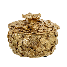 Joyero Resina Dorado Ø10x7,5cm