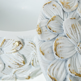 Joyero Resina Blanca/dorada Ø10x7,5cm