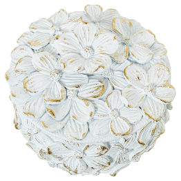 Joyero Resina Blanca/dorada Ø10x7,5cm