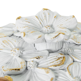 Joyero Resina Blanca/dorada Ø10x7,5cm