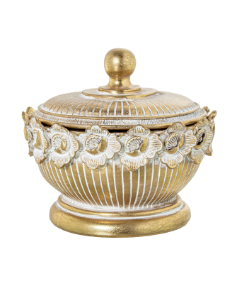 Joyero Resina Dorado Ø12,5x11cm