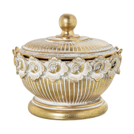 Joyero Resina Dorado Ø12,5x11cm