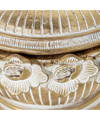 Joyero Resina Dorado Ø12,5x11cm