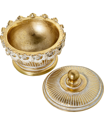 Joyero Resina Dorado Ø12,5x11cm