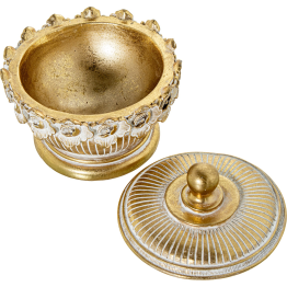 Joyero Resina Dorado Ø12,5x11cm