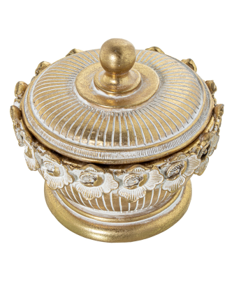 Joyero Resina Dorado Ø12,5x11cm