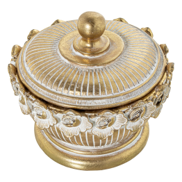 Joyero Resina Dorado Ø12,5x11cm