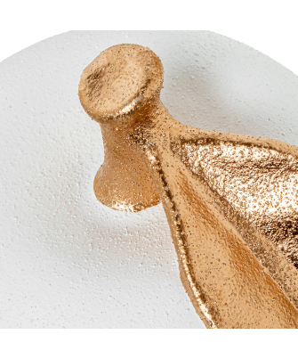 Figura Manzana Cerámica 24cm Blanco Arena/oro Ø24x24cm