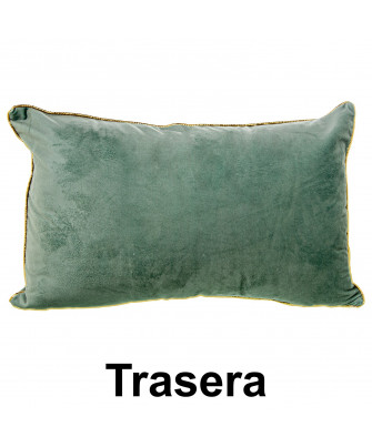 Cojín Lena Terciopelo Verde/Oro
