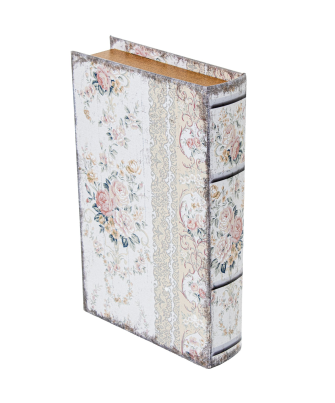 Caja Libro Madera Dm C/caja Caudales Metal 26x17x5cm