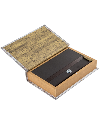 Caja Libro Madera Dm C/caja Caudales Metal 26x17x5cm