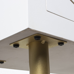 Mesa Entrada Madera 2 Cajones Blanco, Patas Metal Oro 90x30x80cm Alt. Patas:55,5cm