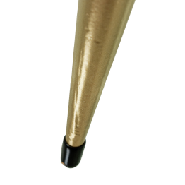 Mesa Auxiliar Madera Marmol Borde Dorado Patas Metal Dorado Ø40x50cm