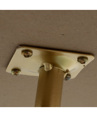 Mesa Auxiliar Madera Marmol Borde Dorado Patas Metal Dorado Ø40x50cm