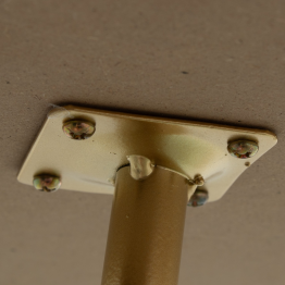 Mesa Auxiliar Madera Marmol Borde Dorado Patas Metal Dorado Ø40x50cm