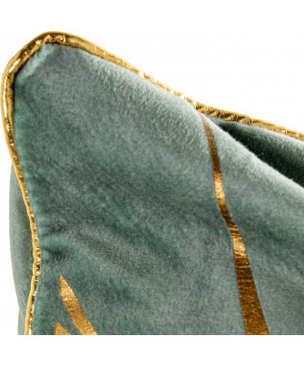 Cojín Lena Terciopelo Verde/Oro