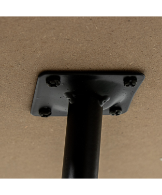 Mesa Auxiliar Madera Natural C/patas Metal Negro Ø40x43.5cm