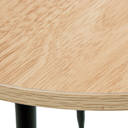 Mesa Auxiliar Madera Natural C/patas Metal Negro Ø40x43.5cm