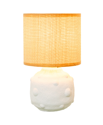 Lámpara Sobremesa Cerámica Blanca Ø15x25cm Tulipa:ø15cm