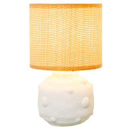 Lámpara Sobremesa Cerámica Blanca Ø15x25cm Tulipa:ø15cm