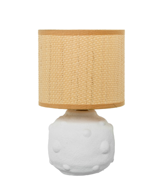 Lámpara Sobremesa Cerámica Blanca Ø15x25cm Tulipa:ø15cm