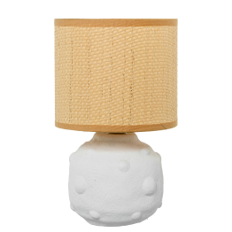 Lámpara Sobremesa Cerámica Blanca Ø15x25cm Tulipa:ø15cm