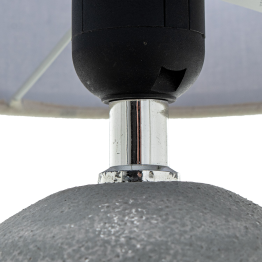 Lámpara Sobremesa Cerámica Gris Pantalla Lino 1xe27 Max.60w Ø20x28cm Base:ø13,5x13cm