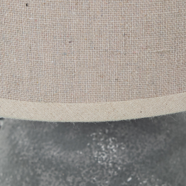 Lámpara Sobremesa Cerámica Gris Pantalla Lino 1xe27 Max.60w Ø20x28cm Base:ø13,5x13cm