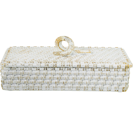 Joyero Resina Blanco 19,5x10x7,5cm Diseño Elegante y Duradero para Joyas