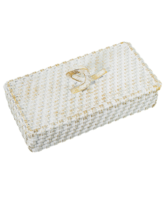 Joyero Resina Blanco 19,5x10x7,5cm Diseño Elegante y Duradero para Joyas
