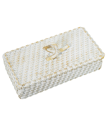 Joyero Resina Blanco 19,5x10x7,5cm Diseño Elegante y Duradero para Joyas