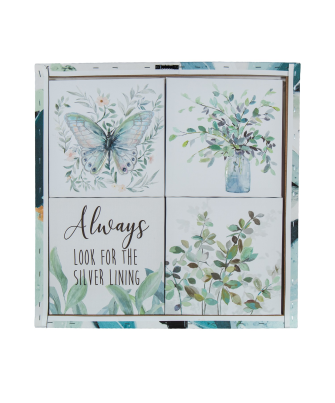 Set 5 Cuadros Lienzo Flores 1-50x1,5x50cm, 4-22x1,2x22cm