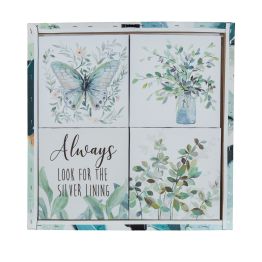 Set 5 Cuadros Lienzo Flores 1-50x1,5x50cm, 4-22x1,2x22cm