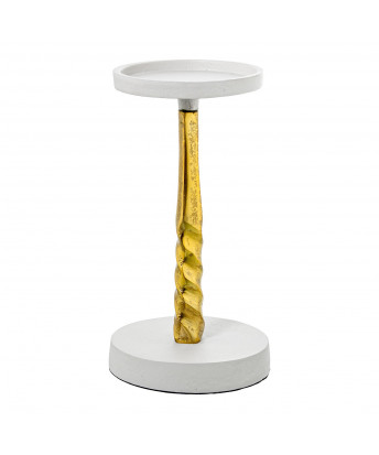 Candelabro Aluminio Oro / Blanco