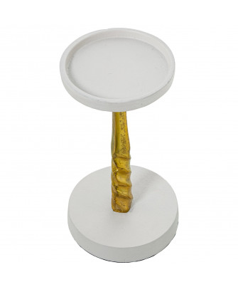 Candelabro Aluminio Oro / Blanco