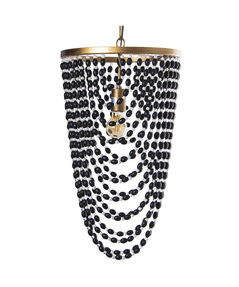 Lámpara Cuentas Oro / Negro